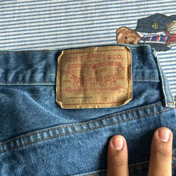 Vintage 70s Levi's 505 Big E Denim Jeans Size 34x30 - Picture 4 of 10
